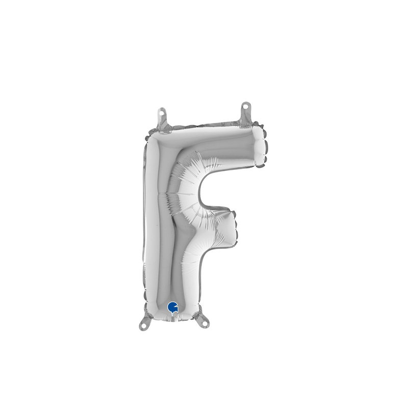 Bokstavsballong - F Silver 35 cm