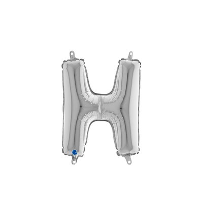 Bokstavsballong - H Silver 35 cm