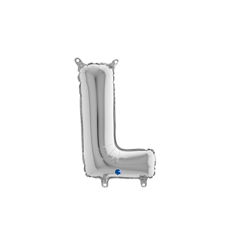 Bokstavsballong - L Silver 35 cm