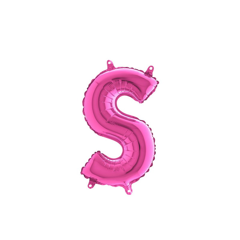 Bokstavsballong - S Rosa 35 cm