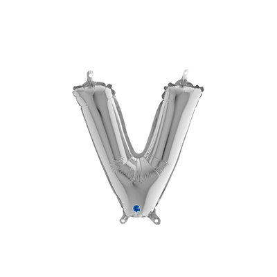 Bokstavsballong - V Silver 35 cm