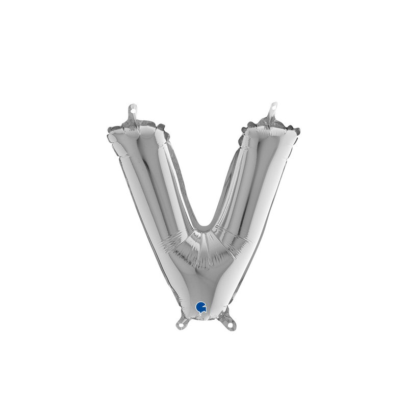 Bokstavsballong - V Silver 35 cm