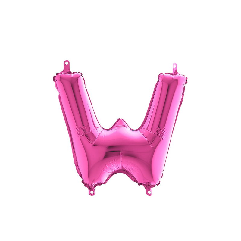 Bokstavsballong - W Rosa 35 cm