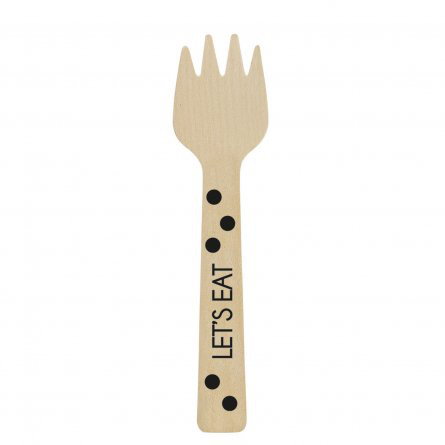 Träbestick - Gaffel - Mini - Svart