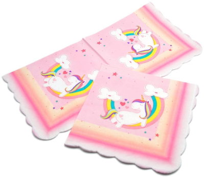 Servetter Unicorn Regnbåge – rosa – 20-pack