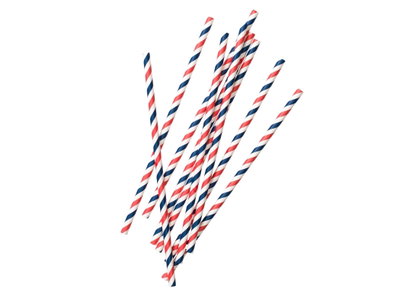 Papperssugrör blå/vit/röd 24-pack