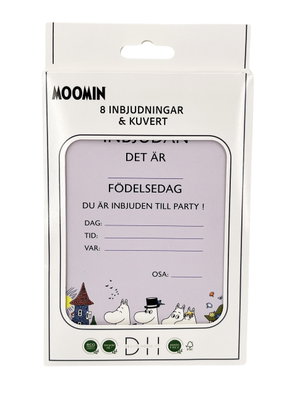 Inbjudningskort med kuvert – Mumin – 8 st