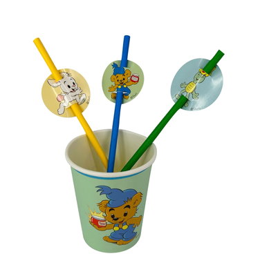 Papperssugrör – Bamse Kalas – 12-pack