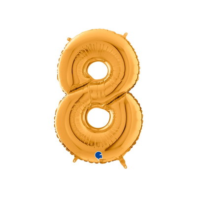 Ballongsiffra - Åtta Guld 66 cm