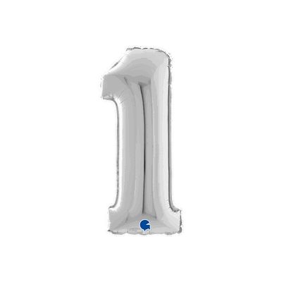 Ballongsiffra - Ett Silver 66 cm