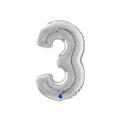 Ballongsiffra - Tre Silver 66 cm