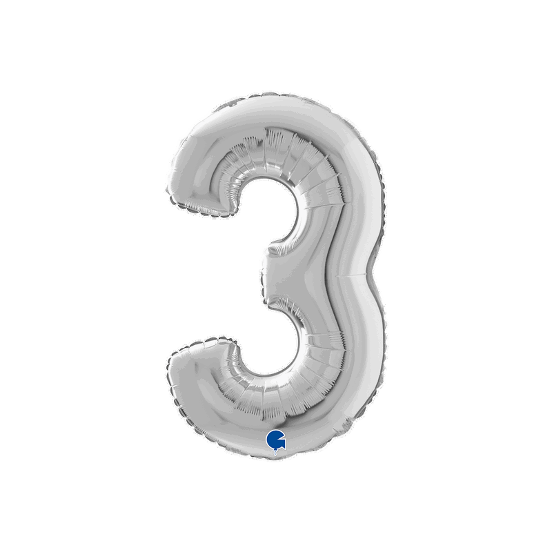 Ballongsiffra - Tre Silver 66 cm