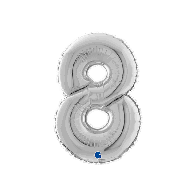 Ballongsiffra - Åtta Silver 66 cm
