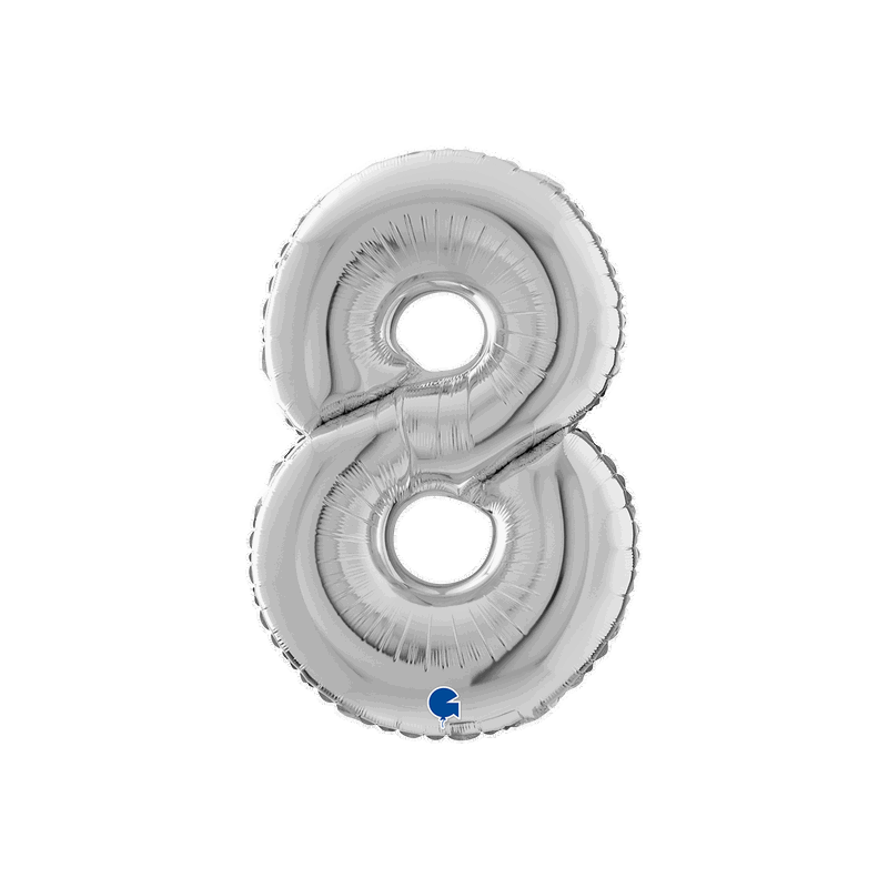 Ballongsiffra - Åtta Silver 66 cm