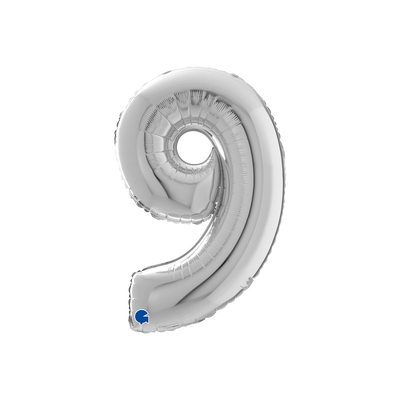 Ballongsiffra - Nio Silver 66 cm