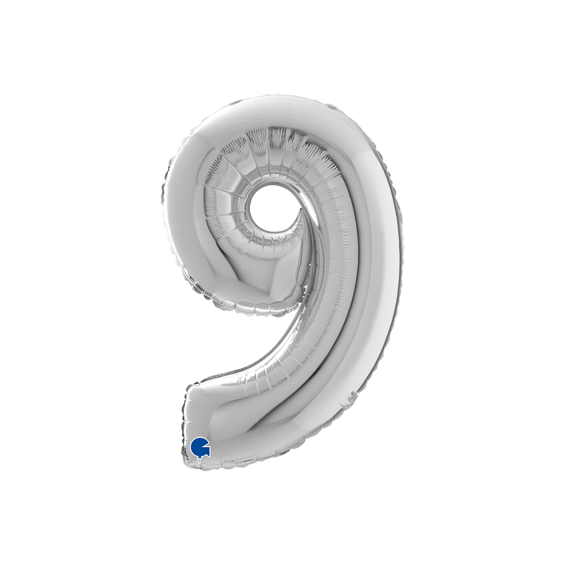 Ballongsiffra - Nio Silver 66 cm