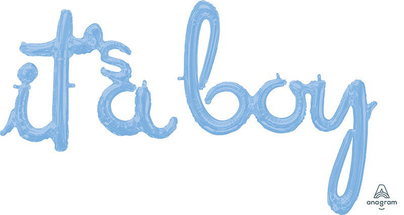 Anagram It's a Boy – ljusblå textballonger i två delar