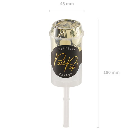 Konfettibomb - Push pop - Guld