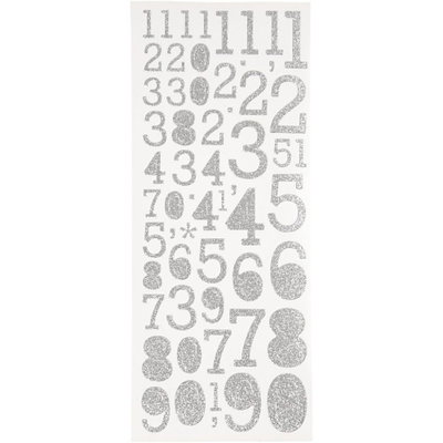 Glitterstickers siffror – 2 ark
