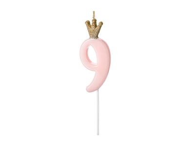 Tårtljus Rosa Nummer 0-9
