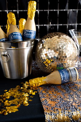 Konfettikanon Champagneflaska Guld