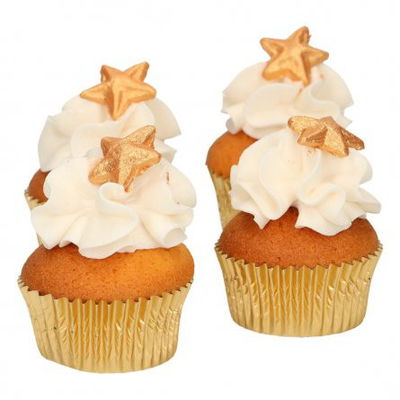 Sockerdekorationer - Stjärnor - Guld - FunCakes
