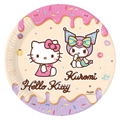 Papptallrikar Hello Kitty & Kuromi – 23 cm – 8-pack
