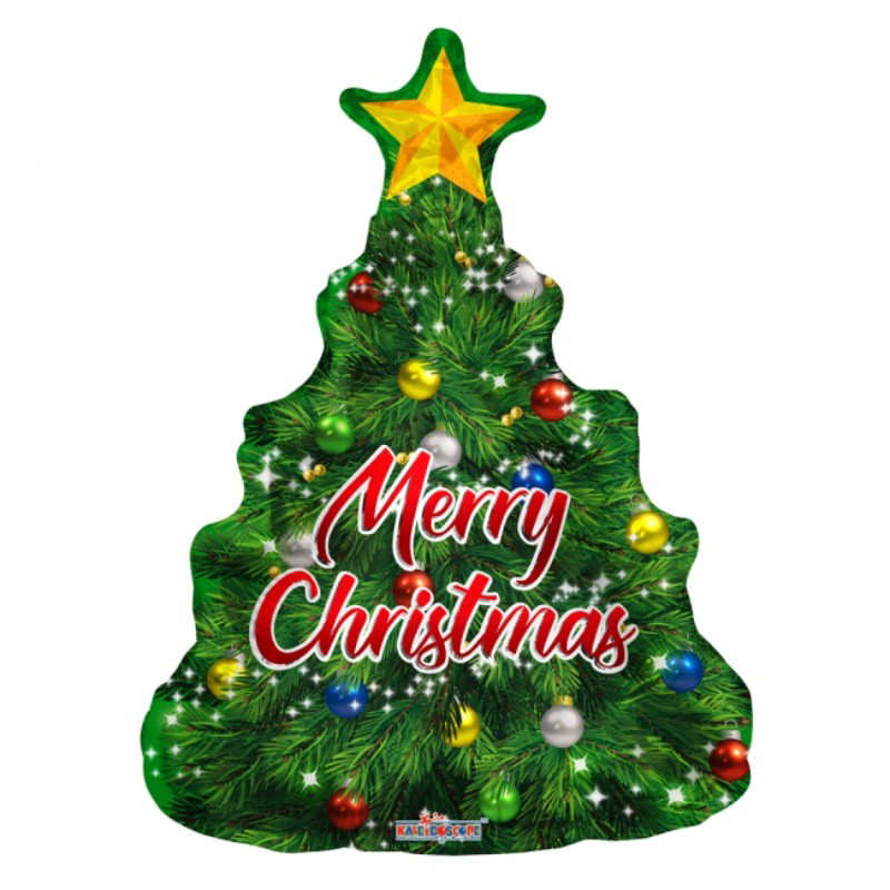 Folieballong julgran "Merry Christmas" – 91 cm