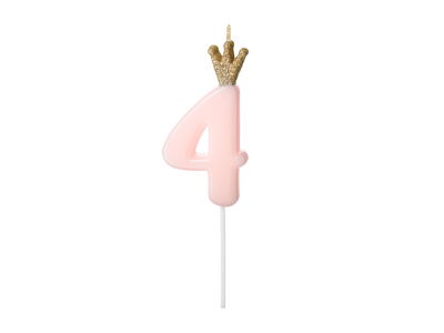 Tårtljus Rosa Nummer 0-9