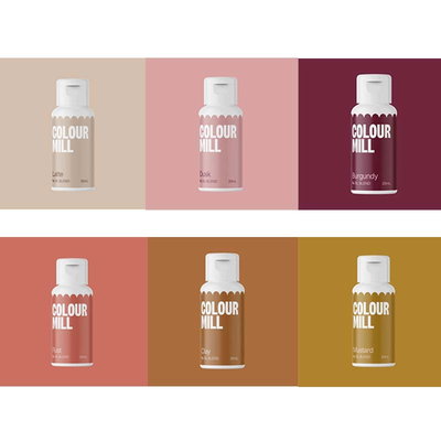 Färgpaket Jordnära, Oljebaserade ätbara färger - Colour Mill