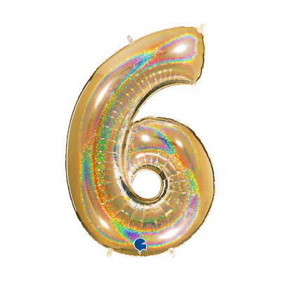 Ballongsiffra - Sex Glitter Guld 100 cm