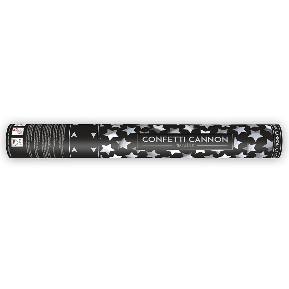 Konfettibomb Silver Stjärnor 40cm