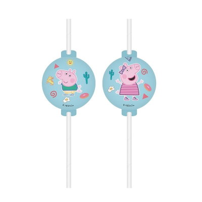 Papperssugrör Greta Gris – 4-pack – Peppa Pig Messy Play
