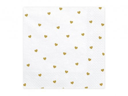 Servetter - Little Hearts - Guld