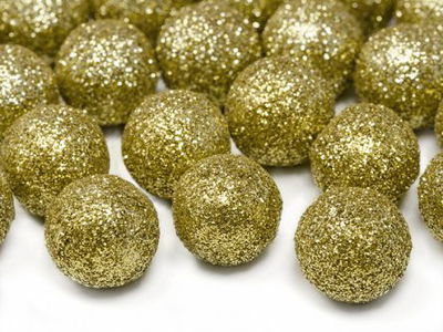 Bordskonfetti - Glitterbollar - Guld