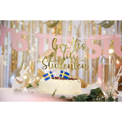 Studentdekoration paket guld