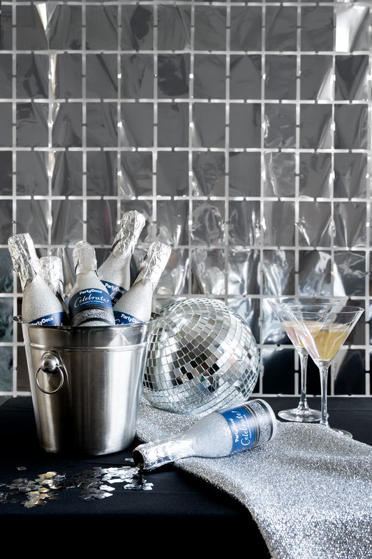 Konfettikanon Champagneflaska Silver