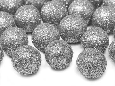 Bordskonfetti - Glitterbollar - Silver