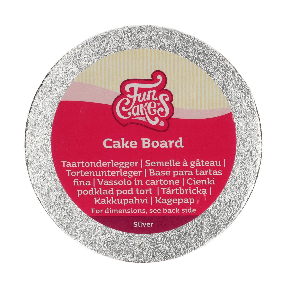 Tårtbricka - Silver - Rund - 10cm - FunCakes