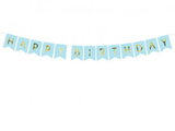 Vimpel - Happy Birthday - Blå/Guld