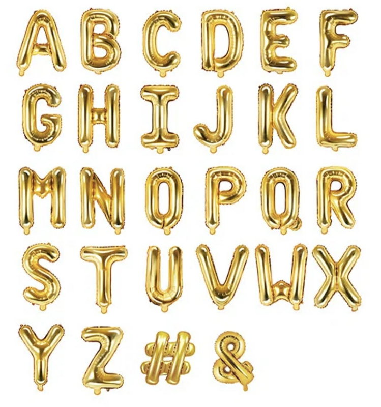 Bokstavsballong Guld