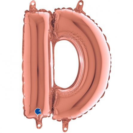 Bokstavsballong - Roséguld - 35 cm (D)