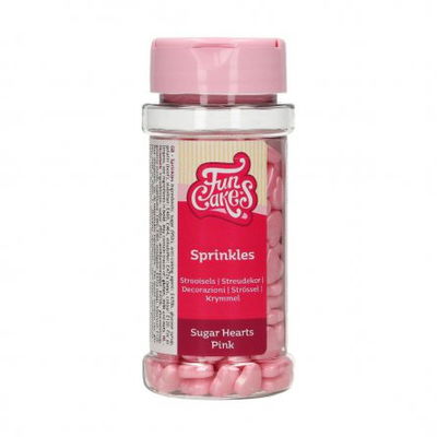 Strössel - Rosa hjärtan - FunCakes - 80g
