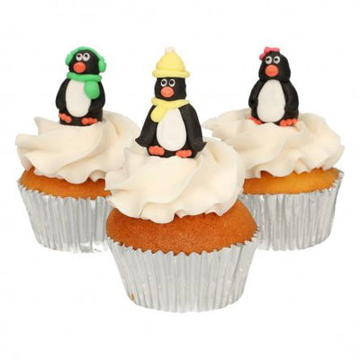 Sockerdekorationer - Pingviner - 3D - FunCakes