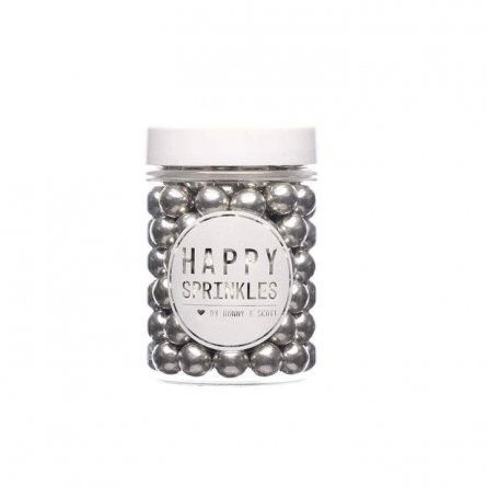 Happy Sprinkles - Dekoration - Choco Crunch Silver M - 90g