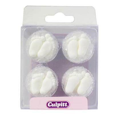 Sockerdekor - Babyfötter - Vita - Culpitt*