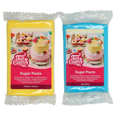 Sockerpasta Gul och Blå