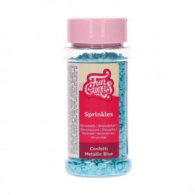 Strössel - Confetti - Metallic blå - FunCakes