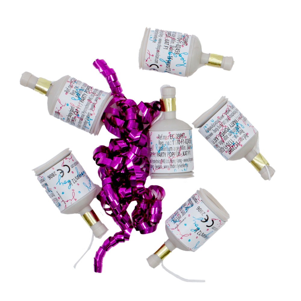 PartyPoppers - Gender reveal - Tjej