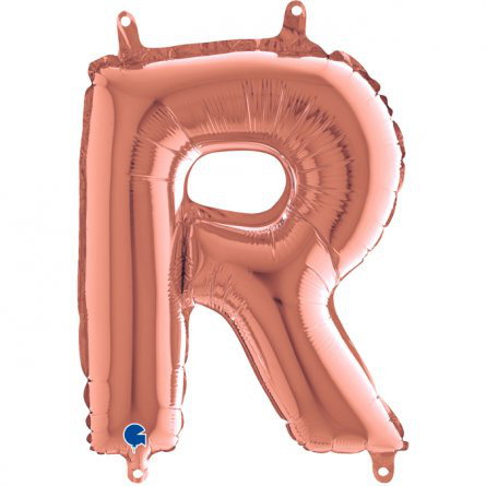 Bokstavsballong - Roséguld - 35 cm (R)